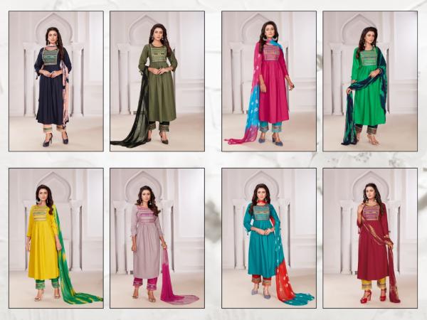 Manjeera Khwaab Rayon Fancy Embroidery Readymade Salwar